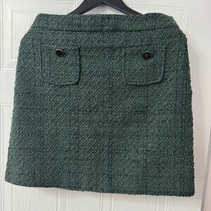 Classic Green Tweed Mini Skirt